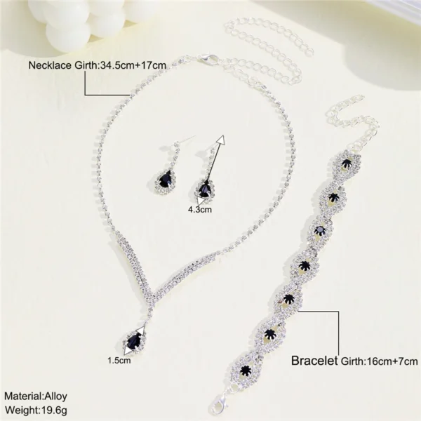 Conjunto com Cristais Negros e Brilhantes - Imagem 6