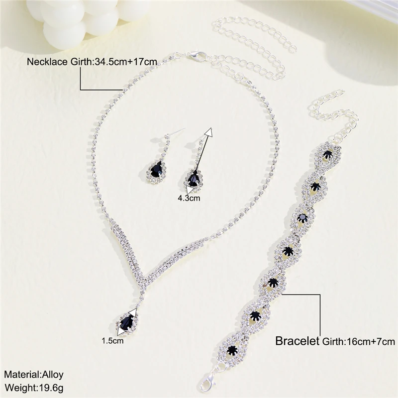 Conjunto com Cristais Negros e Brilhantes - Imagem 6