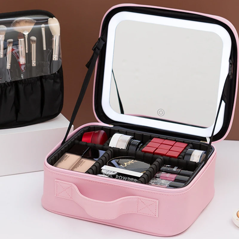 Porta Maquiagem com Espelho e Luz Led - Imagem 8