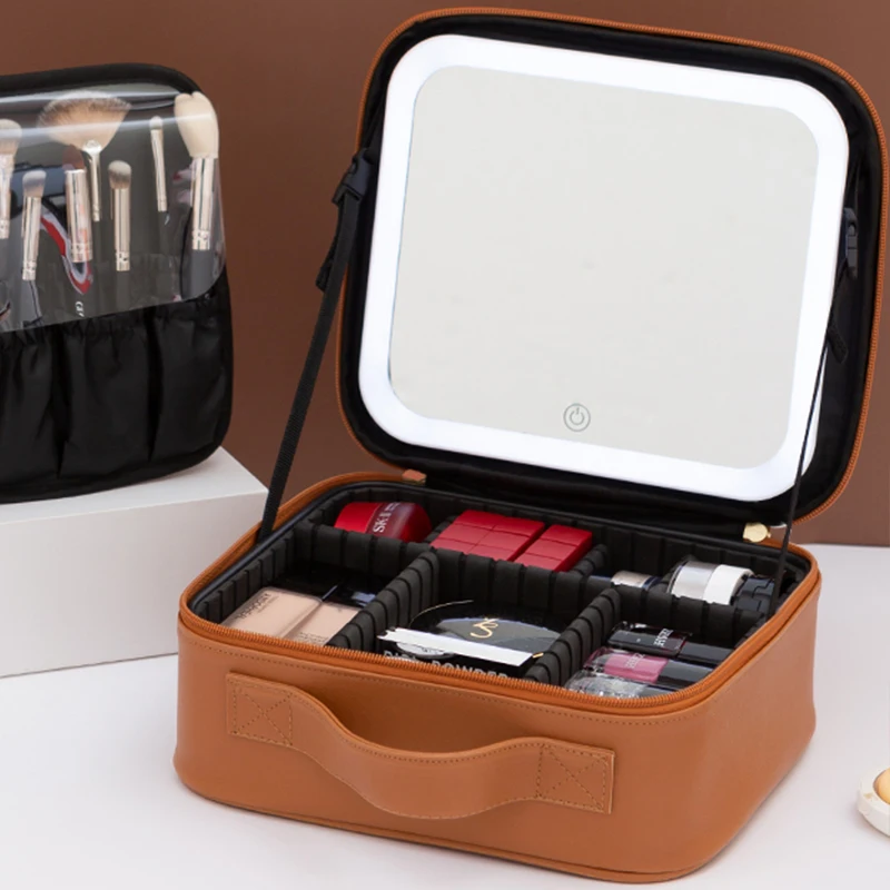 Porta Maquiagem com Espelho e Luz Led - Imagem 9