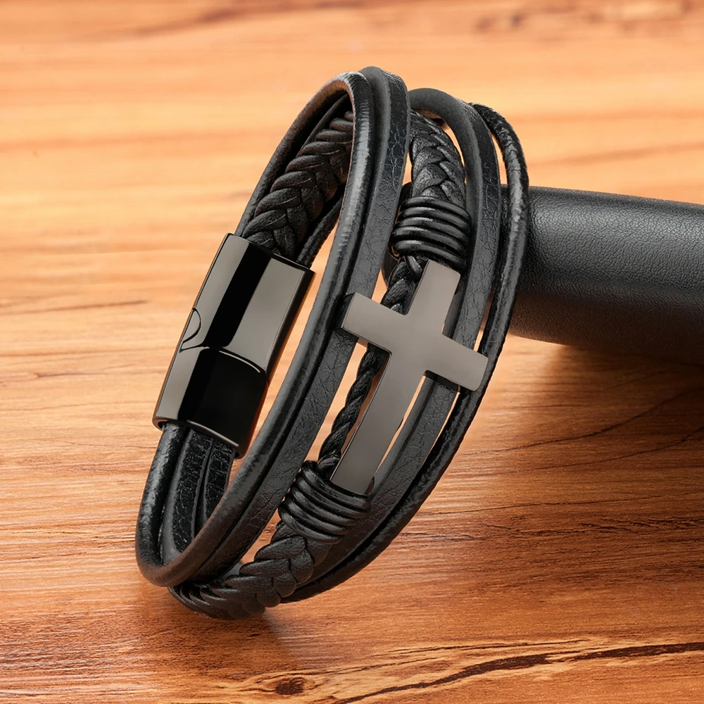 Pulseira de Couro XQNI "Cross" - Imagem 3