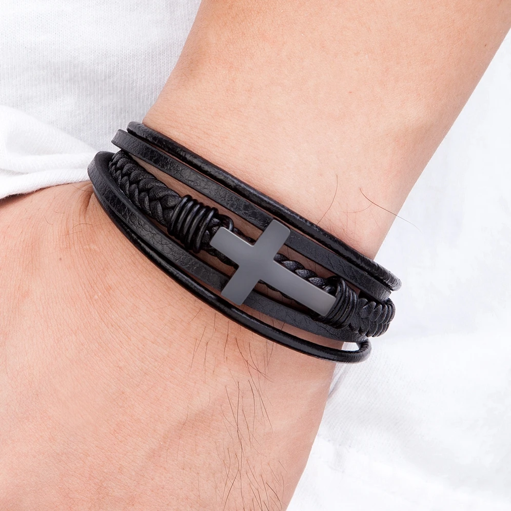 Pulseira de Couro XQNI "Cross" - Imagem 5