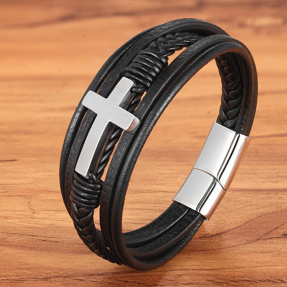 Pulseira de Couro XQNI "Cross" - Imagem 4