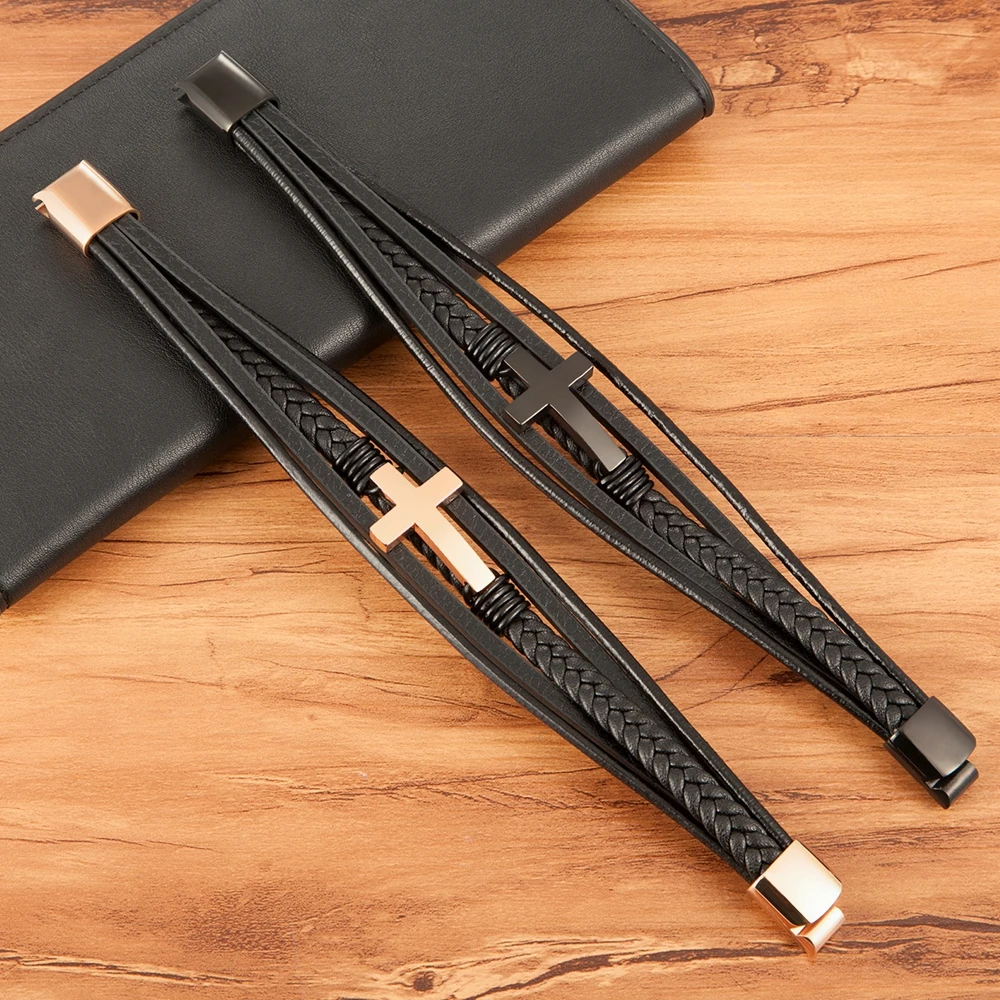 Pulseira de Couro XQNI "Cross" - Imagem 2