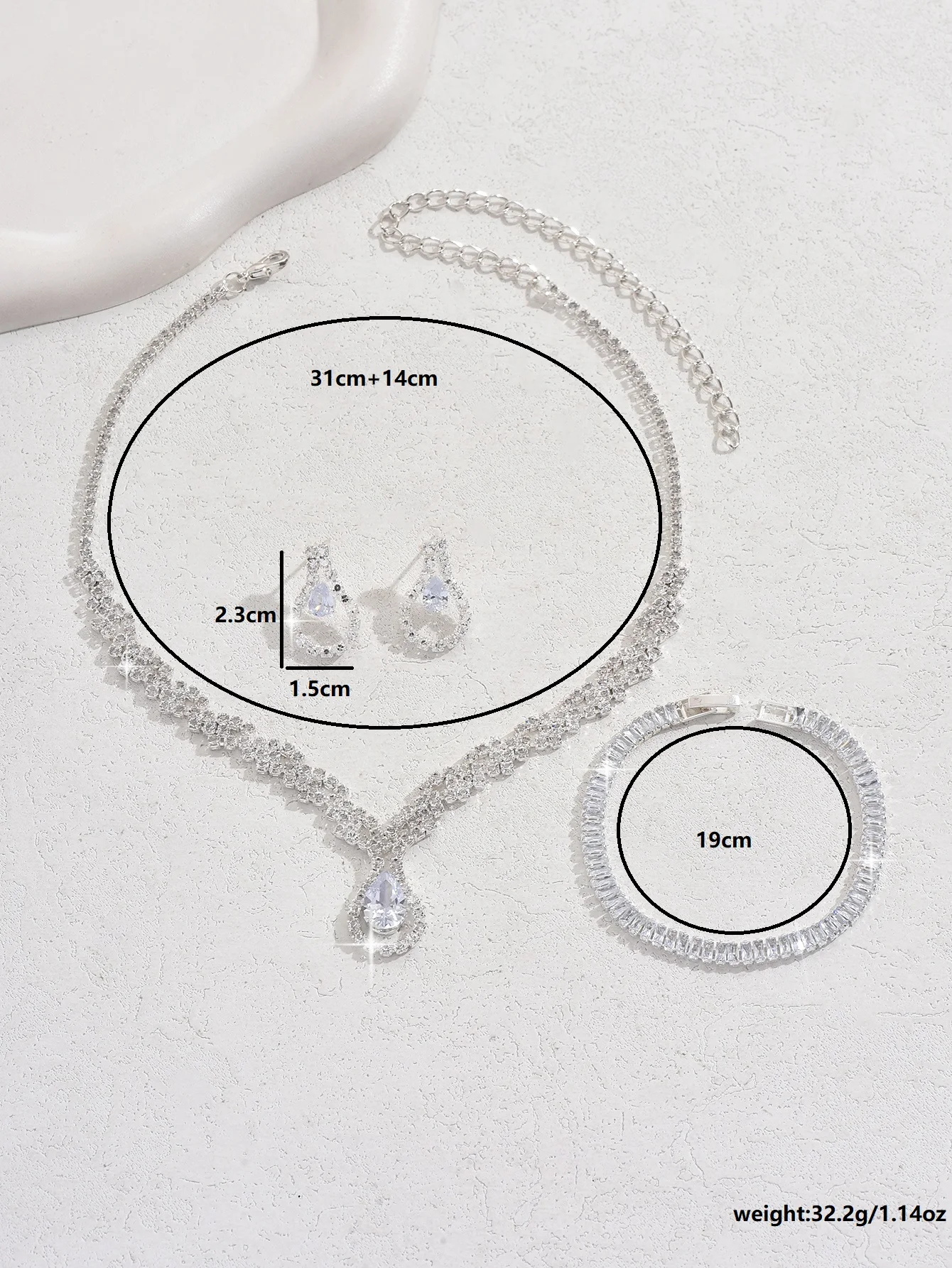 Gota de Zircónio - Colar, Brincos e Pulseira - Imagem 5