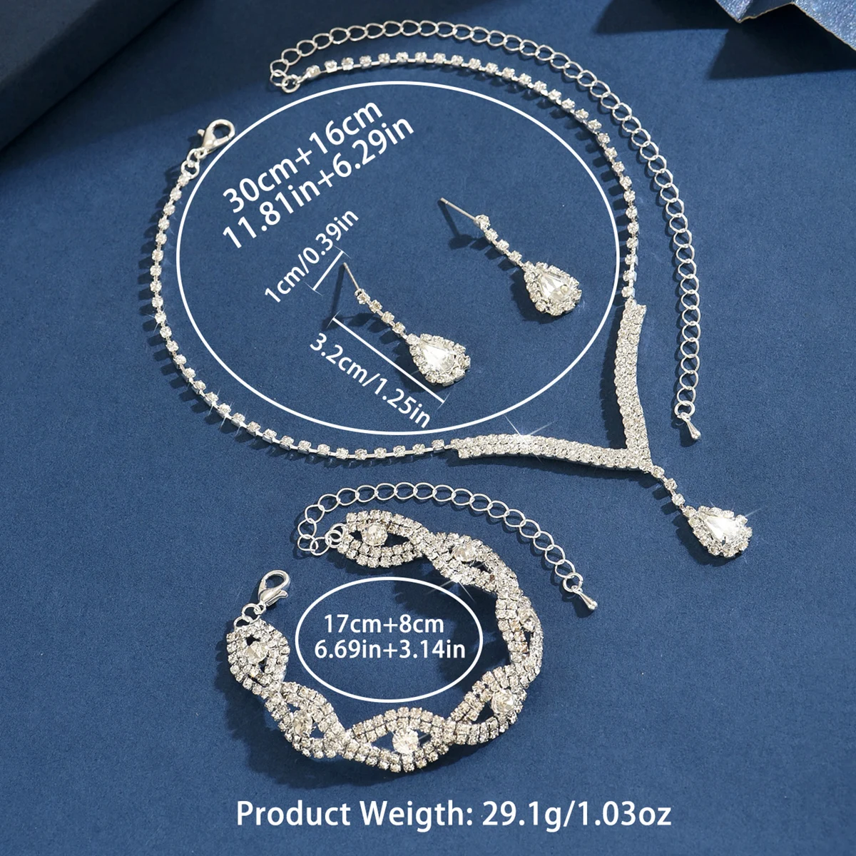 Conjunto Aniversário Elegante com Gota de Zircônia - Imagem 6