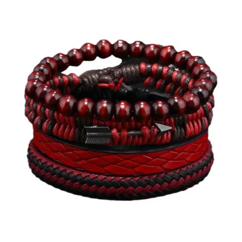 Pulseira de Couro Masculina Estilo Vintage "RED"  - Imagem 6