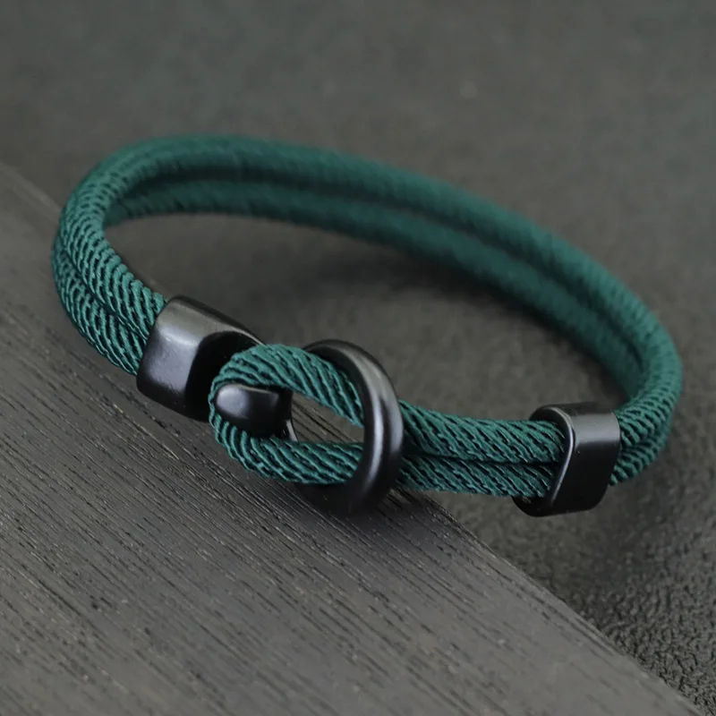 Pulseira Masculina de Corda Trançada com Fecho de Gancho em Liga de Zinco - Imagem 10