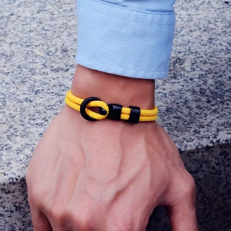 Pulseira Masculina de Corda Trançada com Fecho de Gancho em Liga de Zinco - Imagem 2