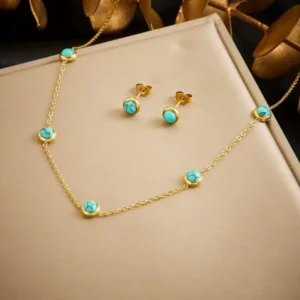 Conjunto Colar e Brincos Geométricos