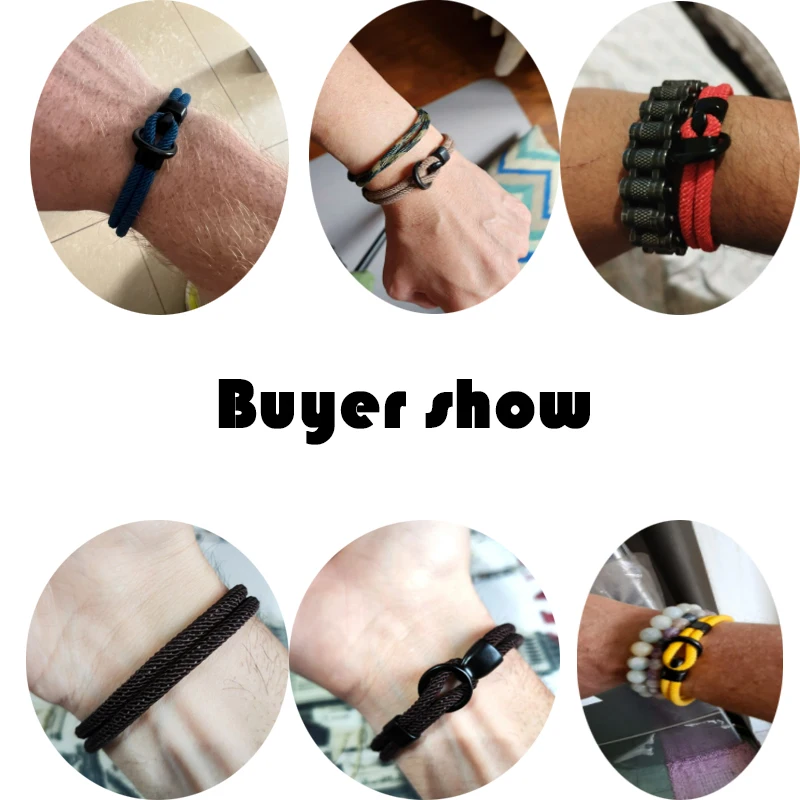 Pulseira Masculina de Corda Trançada com Fecho de Gancho em Liga de Zinco - Imagem 5