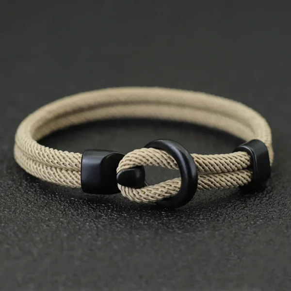 Pulseira Masculina de Corda Trançada com Fecho de Gancho em Liga de Zinco - Imagem 11