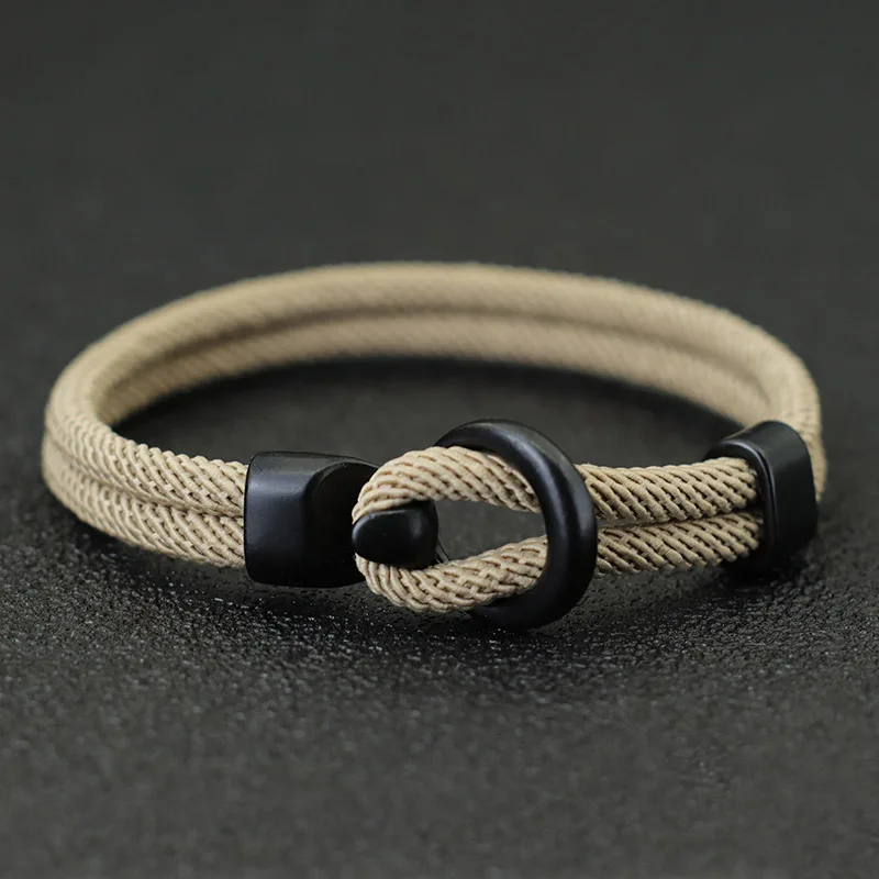 Pulseira Masculina de Corda Trançada com Fecho de Gancho em Liga de Zinco - Imagem 11