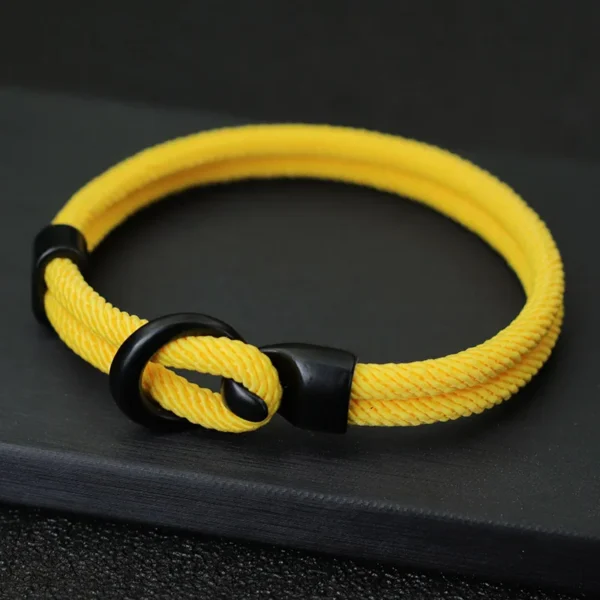 Pulseira Masculina de Corda Trançada com Fecho de Gancho em Liga de Zinco - Imagem 12