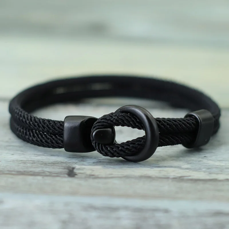 Pulseira Masculina de Corda Trançada com Fecho de Gancho em Liga de Zinco - Imagem 8