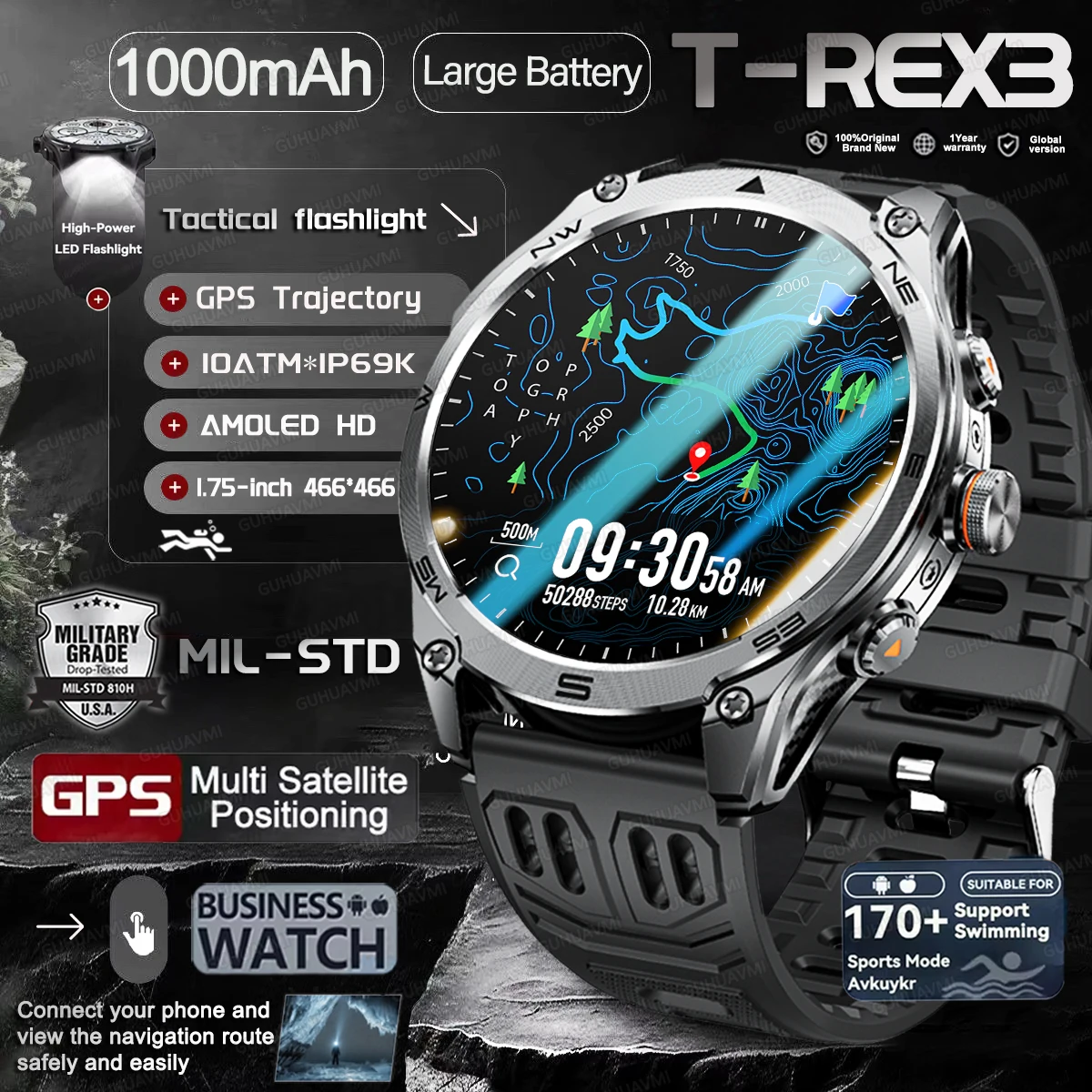 Smartwatch GUHUAVMI  T-REX 3