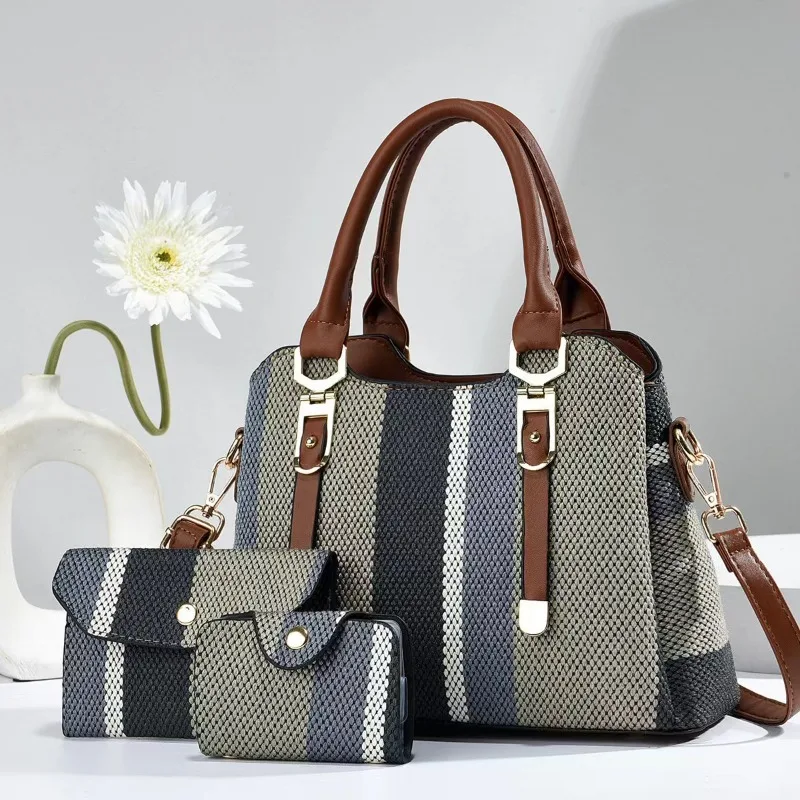 Bolsa em Conjunto de 3 em 1 Listrada - Imagem 5